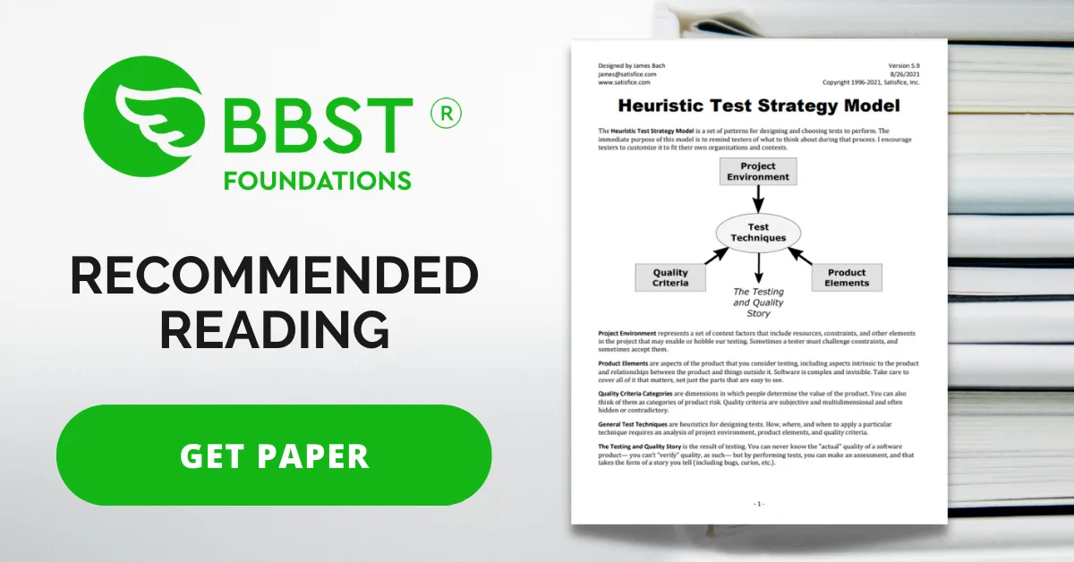 Heuristic Test Strategy Model by James Bach