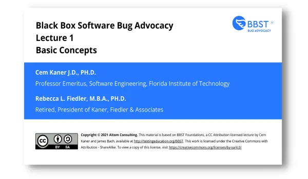 Bug Advocacy Lecture Slide - Open Course Materials