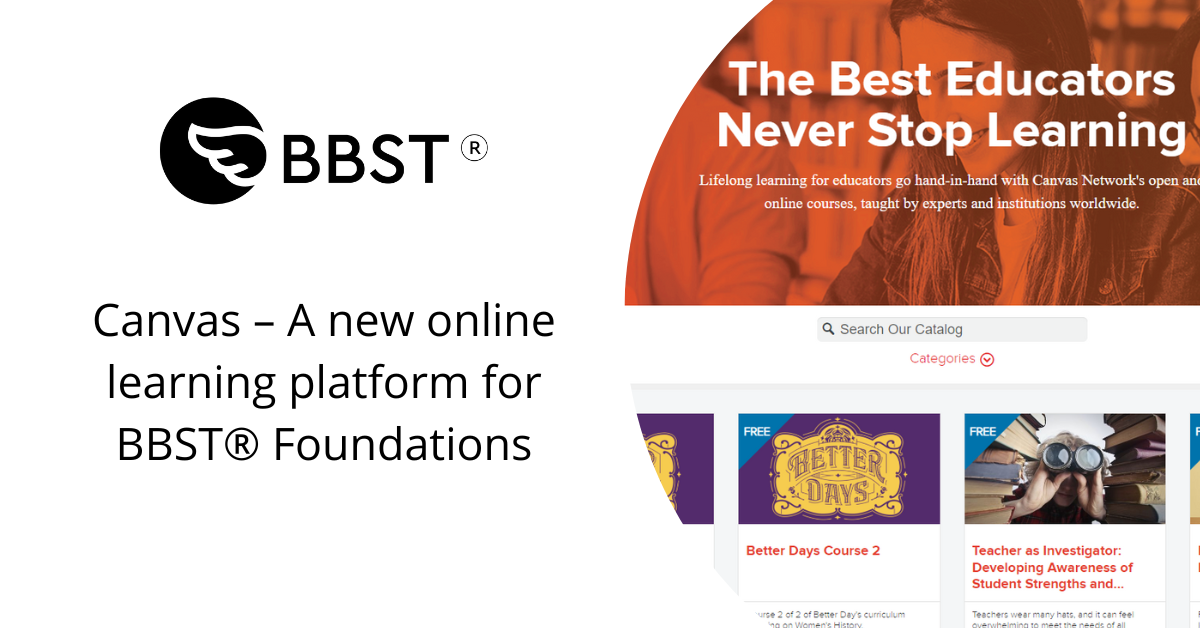 Online learning platform Canvas used for BBST