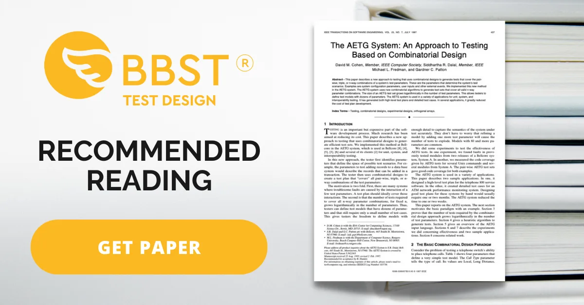 An Approach to Testing Based on Combinatorial Design