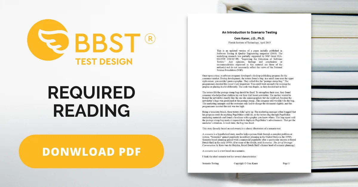 Cem Kaner introduction to scenario testing