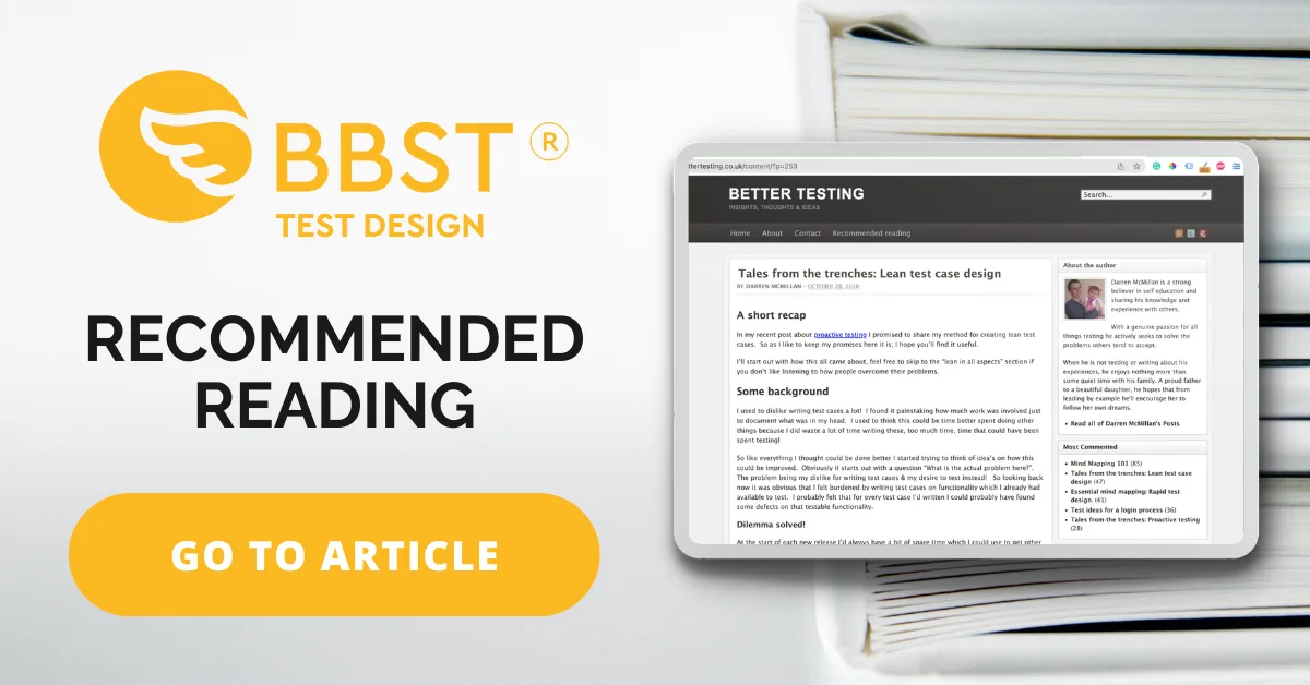 Darren McMillan lean test cases