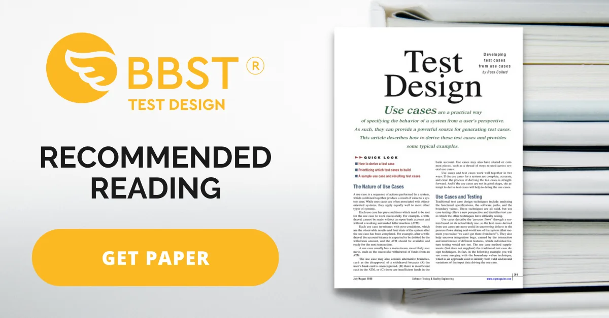 Ross Collard Test Design Developing test cases from use cases