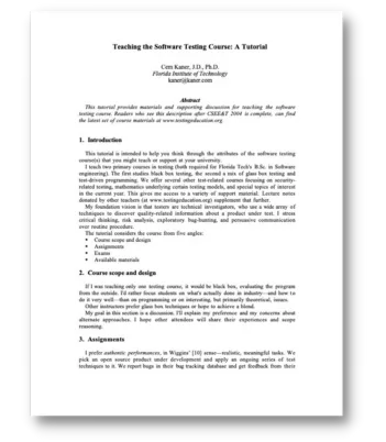 lp Cem Kaner_ Teaching the Software Testing Course_ A Tutorial Cem Kaner