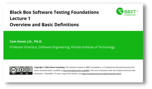 Foundations Lecture Slide - Open Course Materials