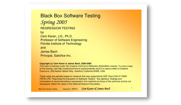 Regression Testing (PDF) Regression Testing (PDF)