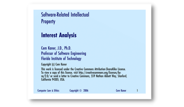 Requirements (Interest) Analysis (PDF)