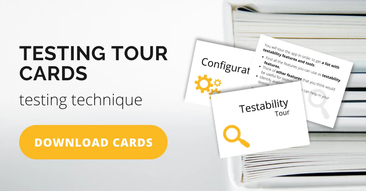 Testing Tours Printable Cards